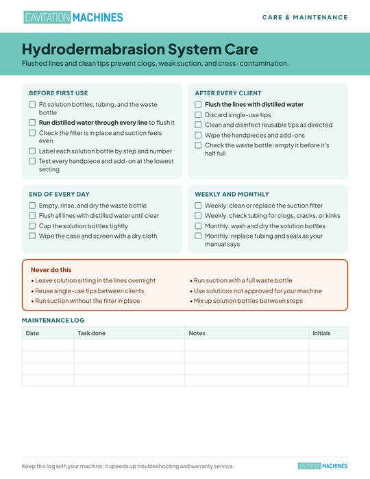 Shape Tactics Hydrodermabrasion System Care Guide