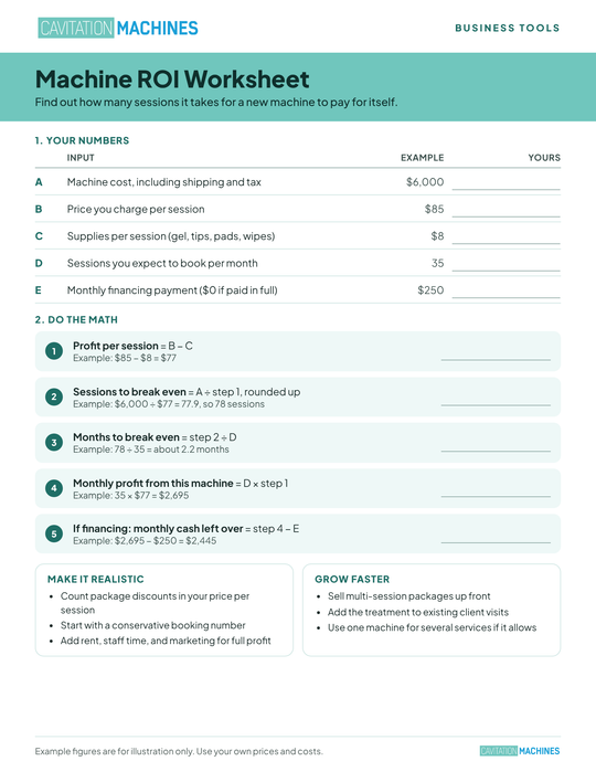 Shape Tactics Machine ROI Worksheet