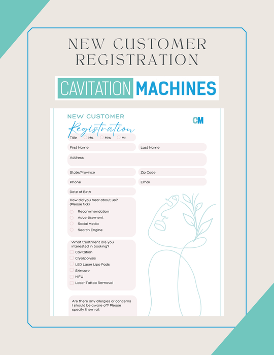 New Customer Registration Form - Cavitation Machines